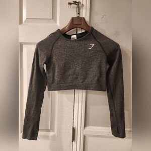 Gymshark Dark Gray Long Sleeve Crop Top